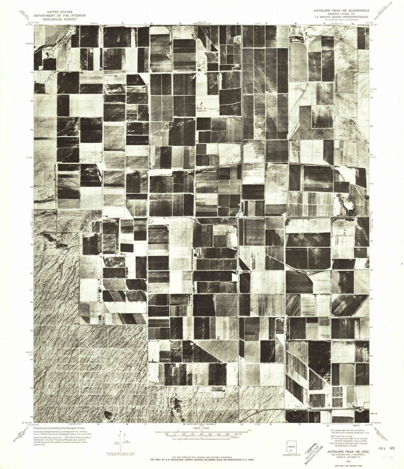1971 Antelope Peak, AZ - Arizona - USGS Topographic Map