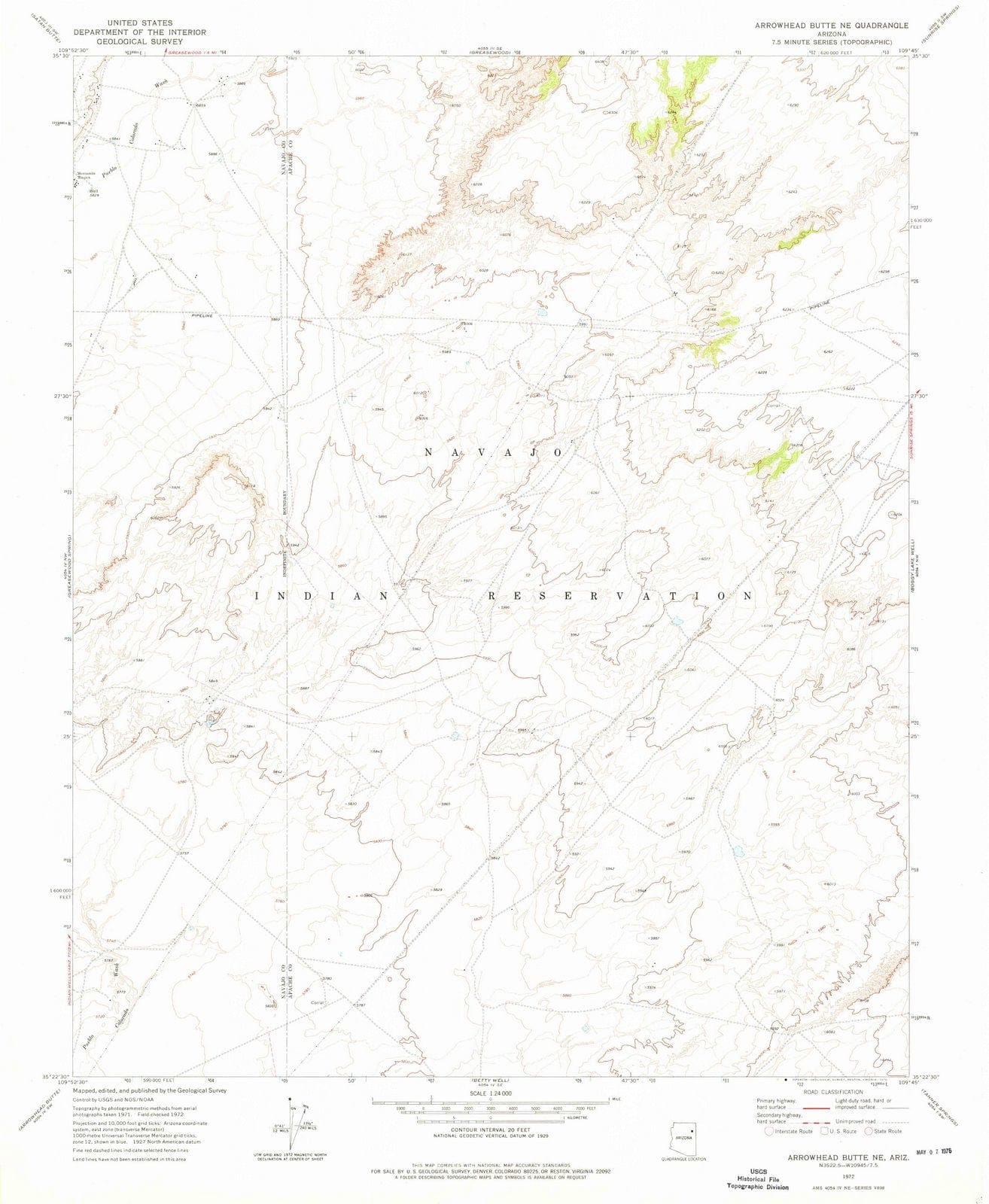 1972 Arrowhead Butte, AZ - Arizona - USGS Topographic Map
