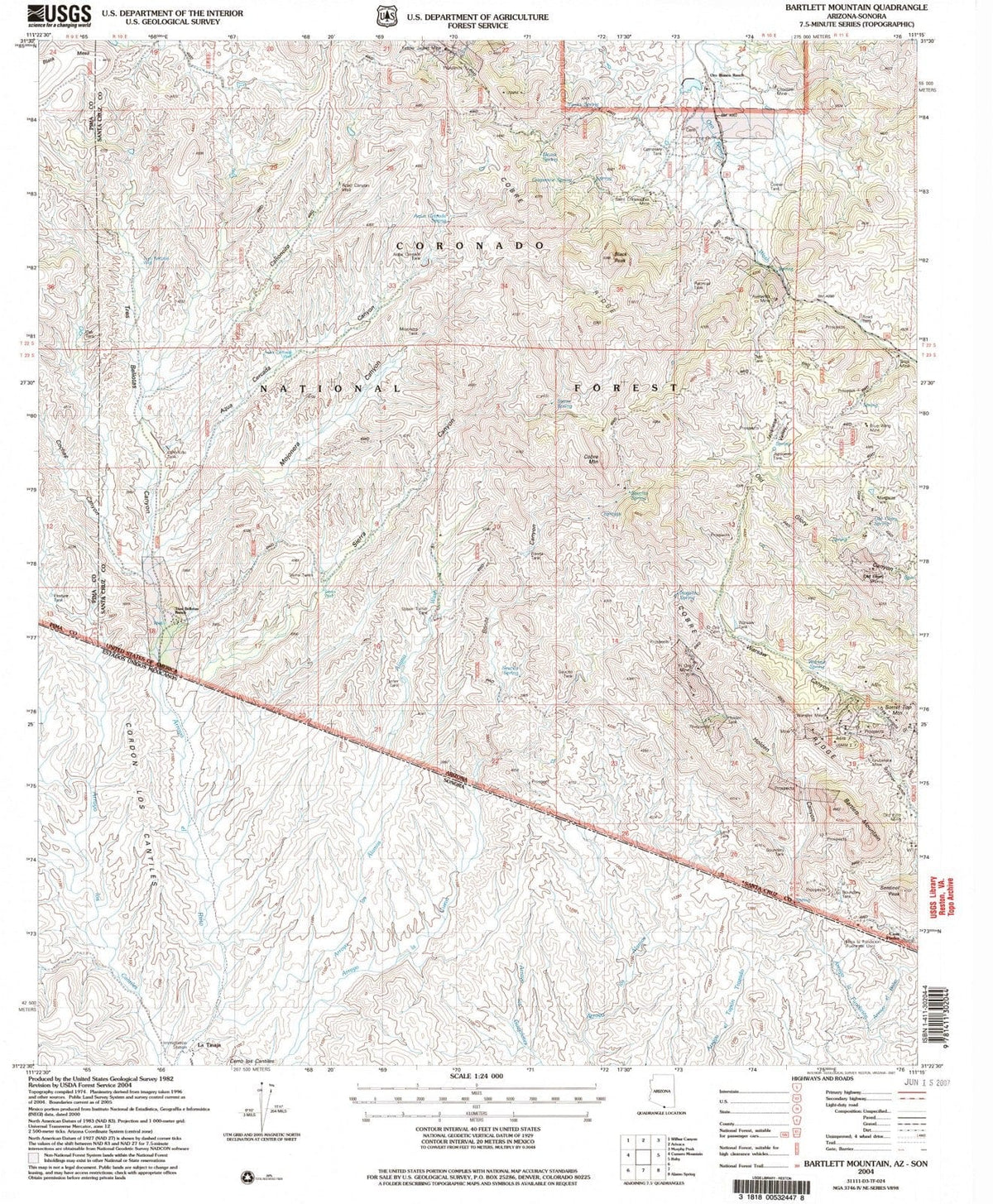 2004 Bartlett Mountain, AZ - Arizona - USGS Topographic Map