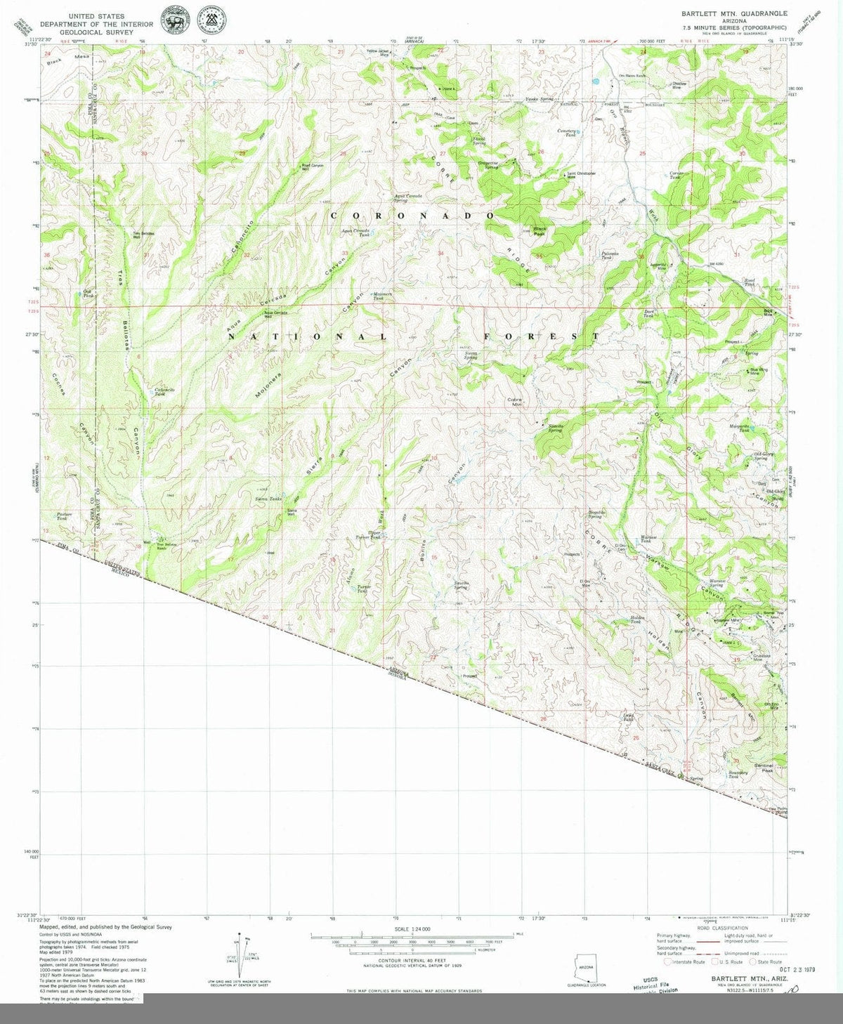 1979 Bartlett MTN, AZ - Arizona - USGS Topographic Map