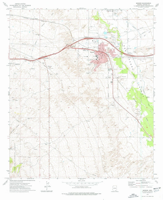 1973 Benson, AZ - Arizona - USGS Topographic Map