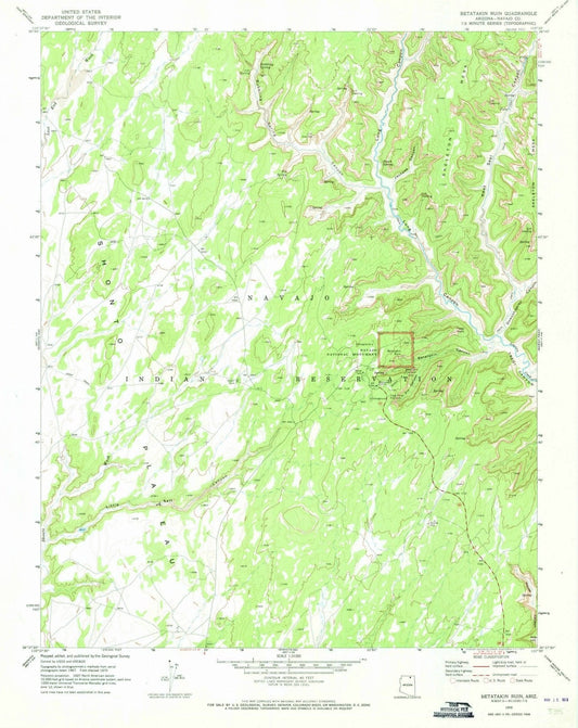 1970 Betatakin Ruin, AZ - Arizona - USGS Topographic Map