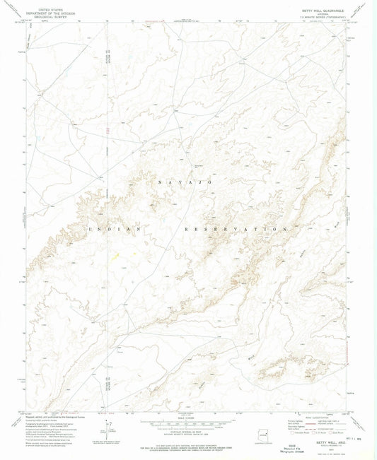1972 Betty Well, AZ - Arizona - USGS Topographic Map