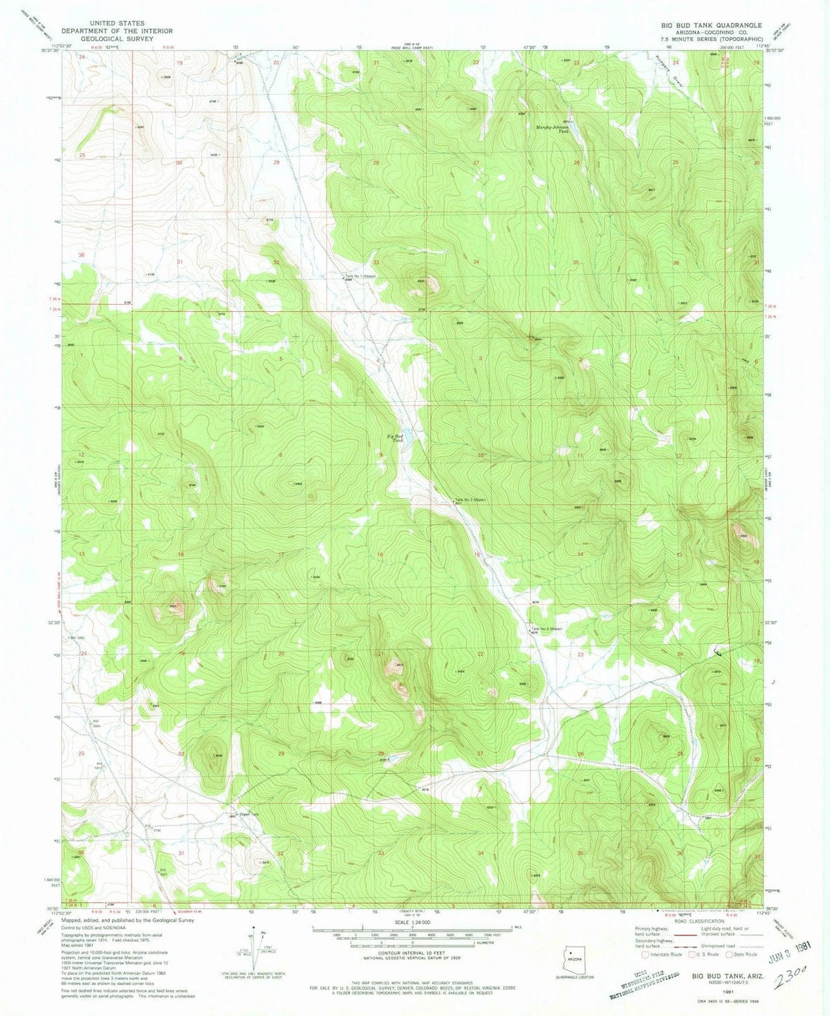 1981 Big Bud Tank, AZ - Arizona - USGS Topographic Map