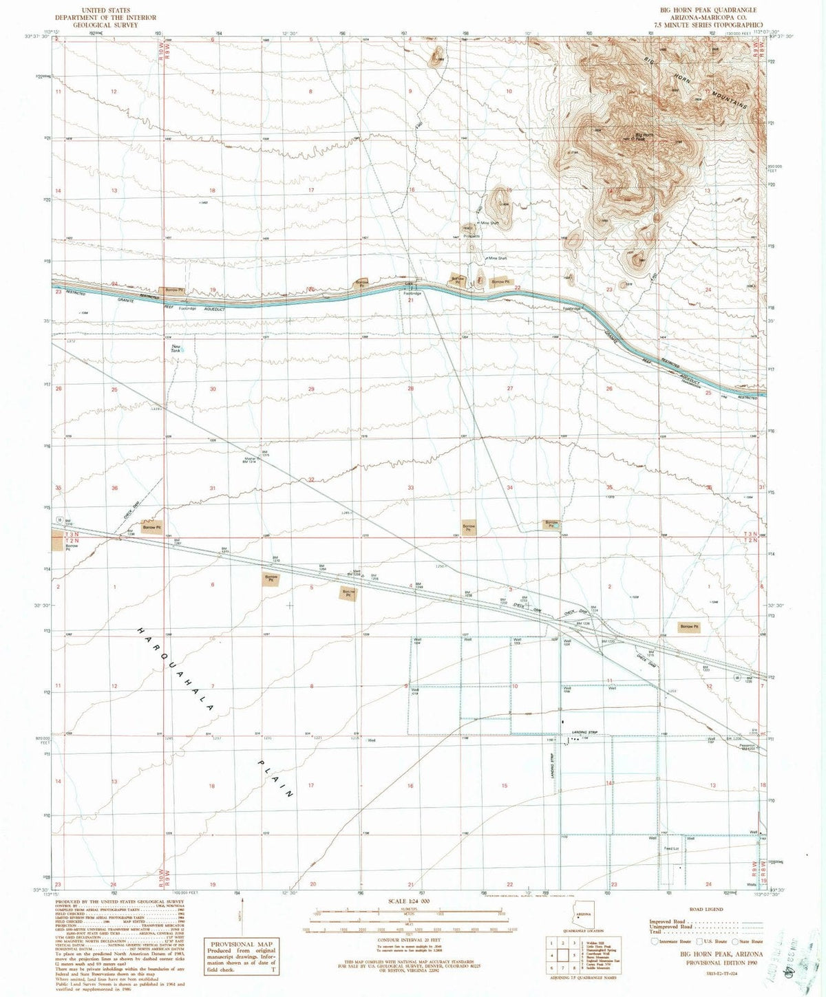 1990 Big Horn Peak, AZ - Arizona - USGS Topographic Map