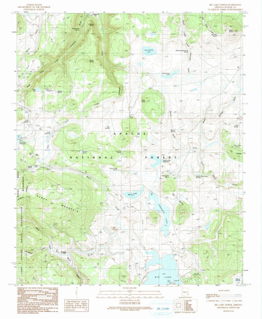 1991 Big Lake North, AZ - Arizona - USGS Topographic Map