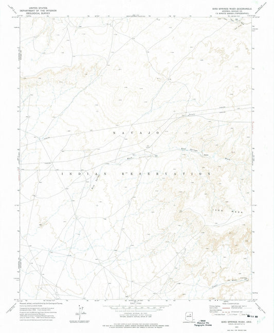 1972 Bird Springs Wash, AZ - Arizona - USGS Topographic Map
