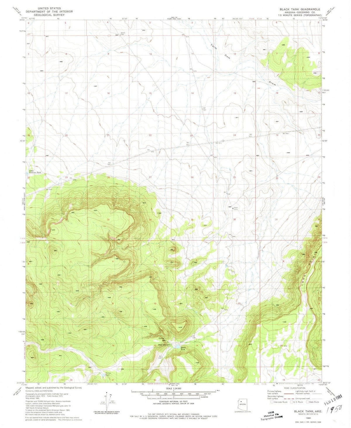 1980 Black Tank, AZ - Arizona - USGS Topographic Map