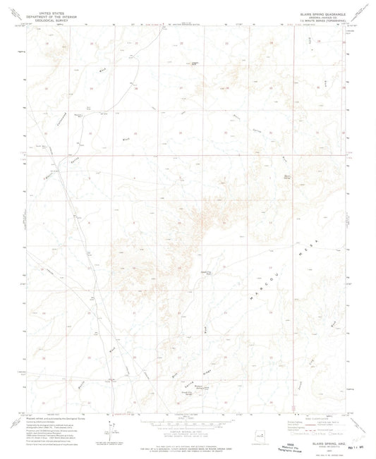 1972 Blairs Spring, AZ - Arizona - USGS Topographic Map