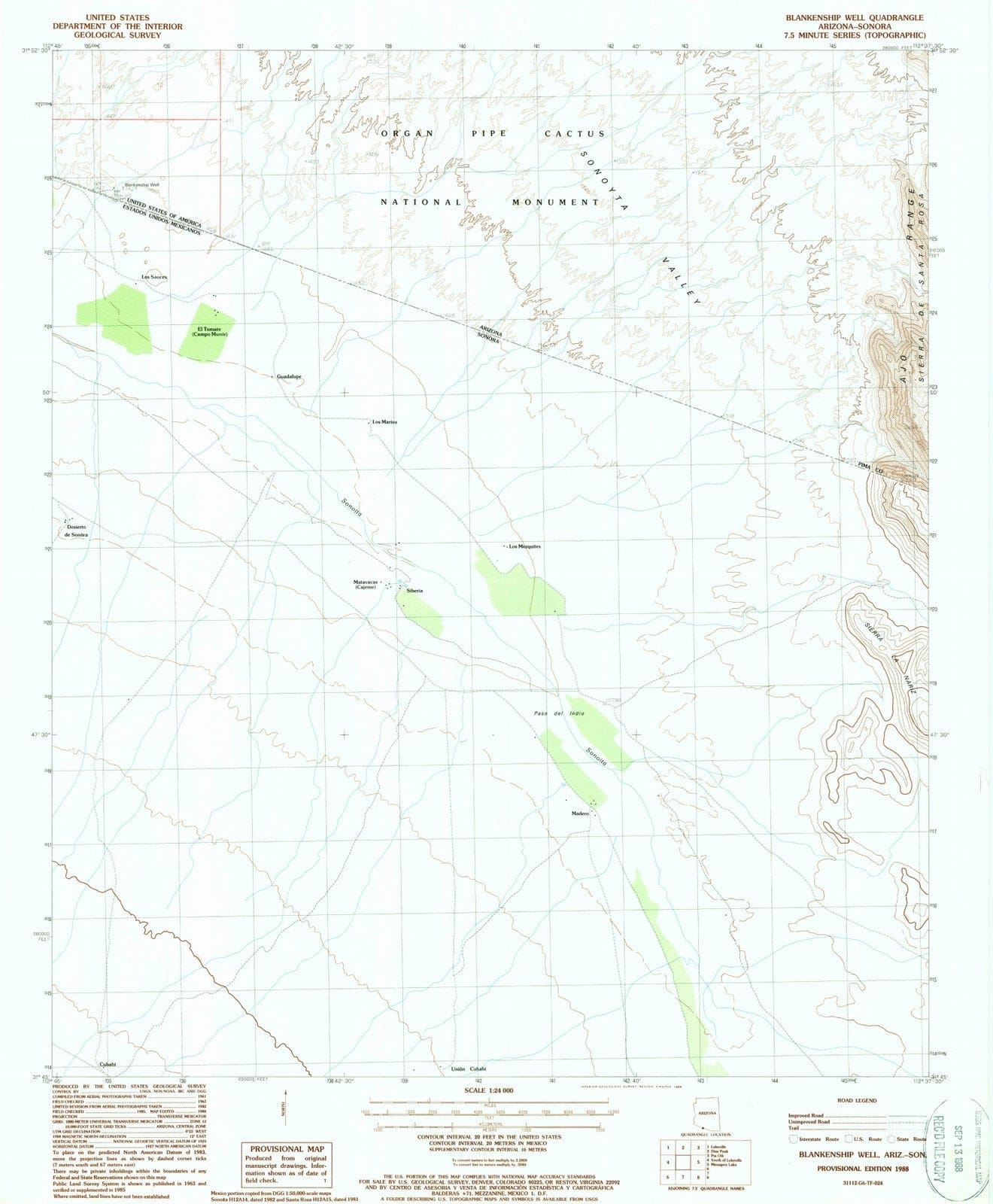 1988 Blankenship Well, AZ - Arizona - USGS Topographic Map
