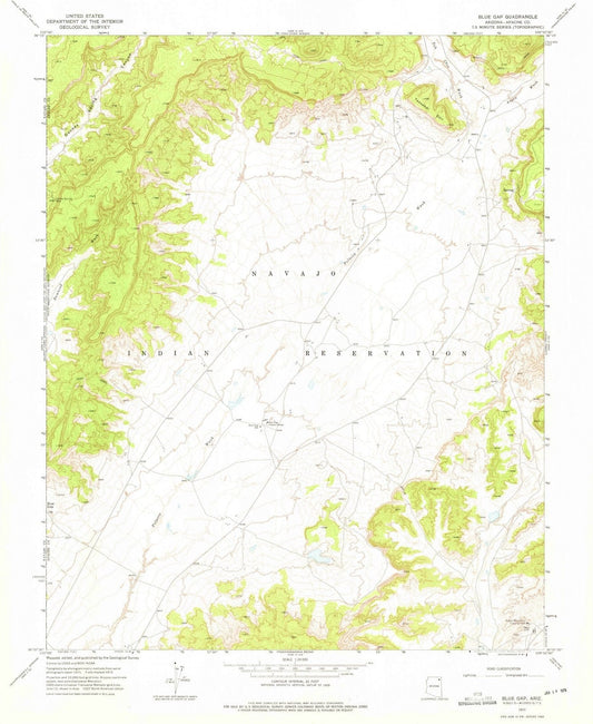 1972 Blue Gap, AZ - Arizona - USGS Topographic Map