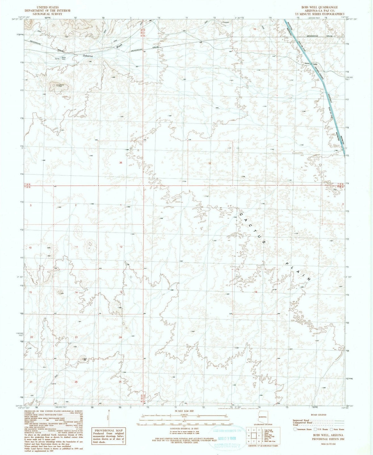 1990 Bobs Well, AZ - Arizona - USGS Topographic Map