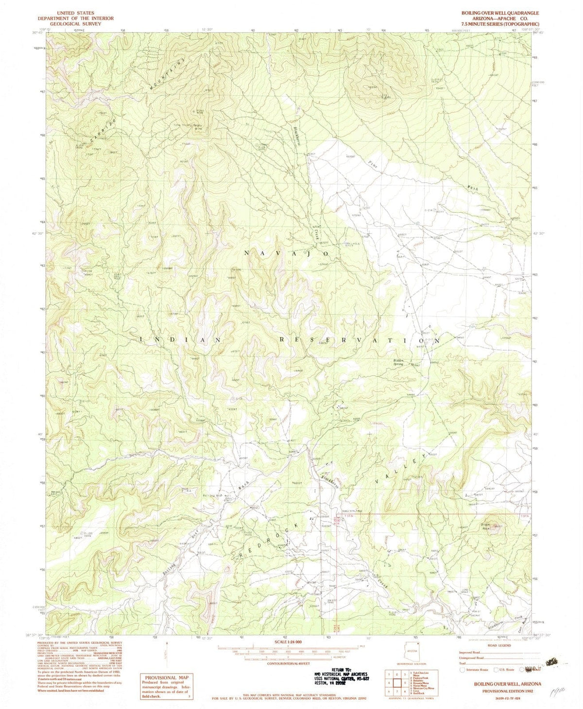 1982 Boiling Over Well, AZ - Arizona - USGS Topographic Map