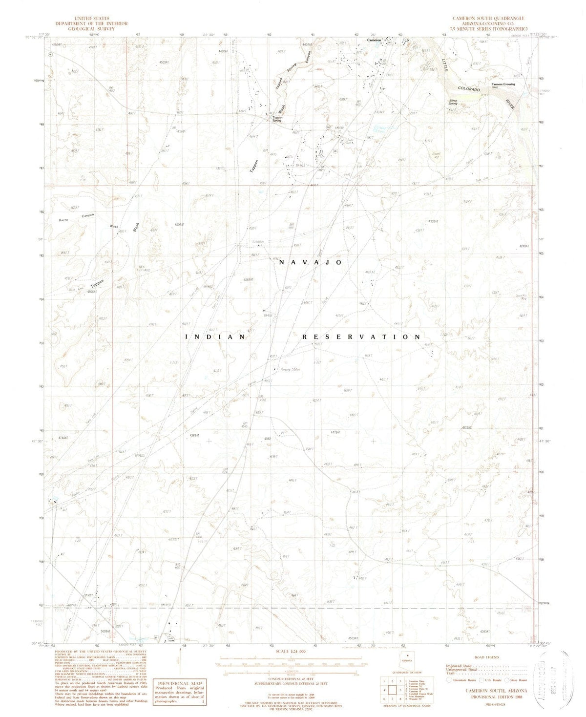 1988 Cameron South, AZ - Arizona - USGS Topographic Map