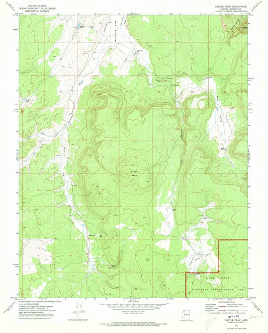 1971 Castle Peak, AZ - Arizona - USGS Topographic Map