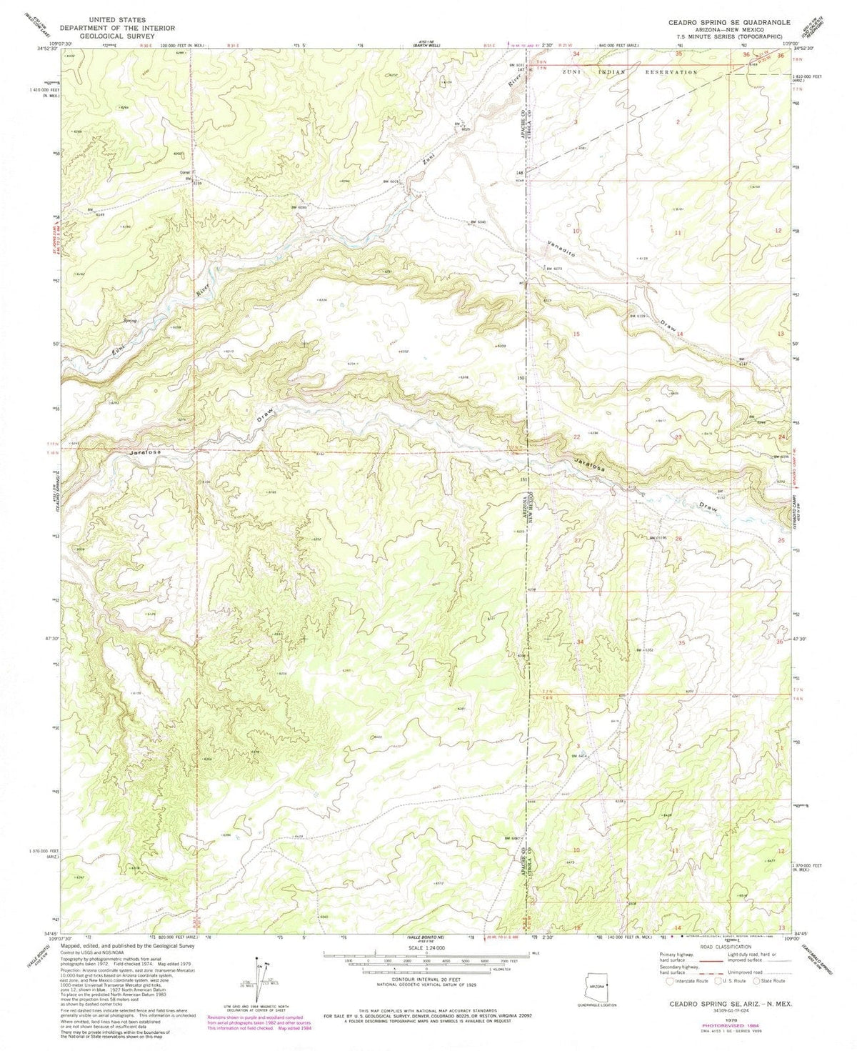 1979 Ceadro Spring, AZ - Arizona - USGS Topographic Map