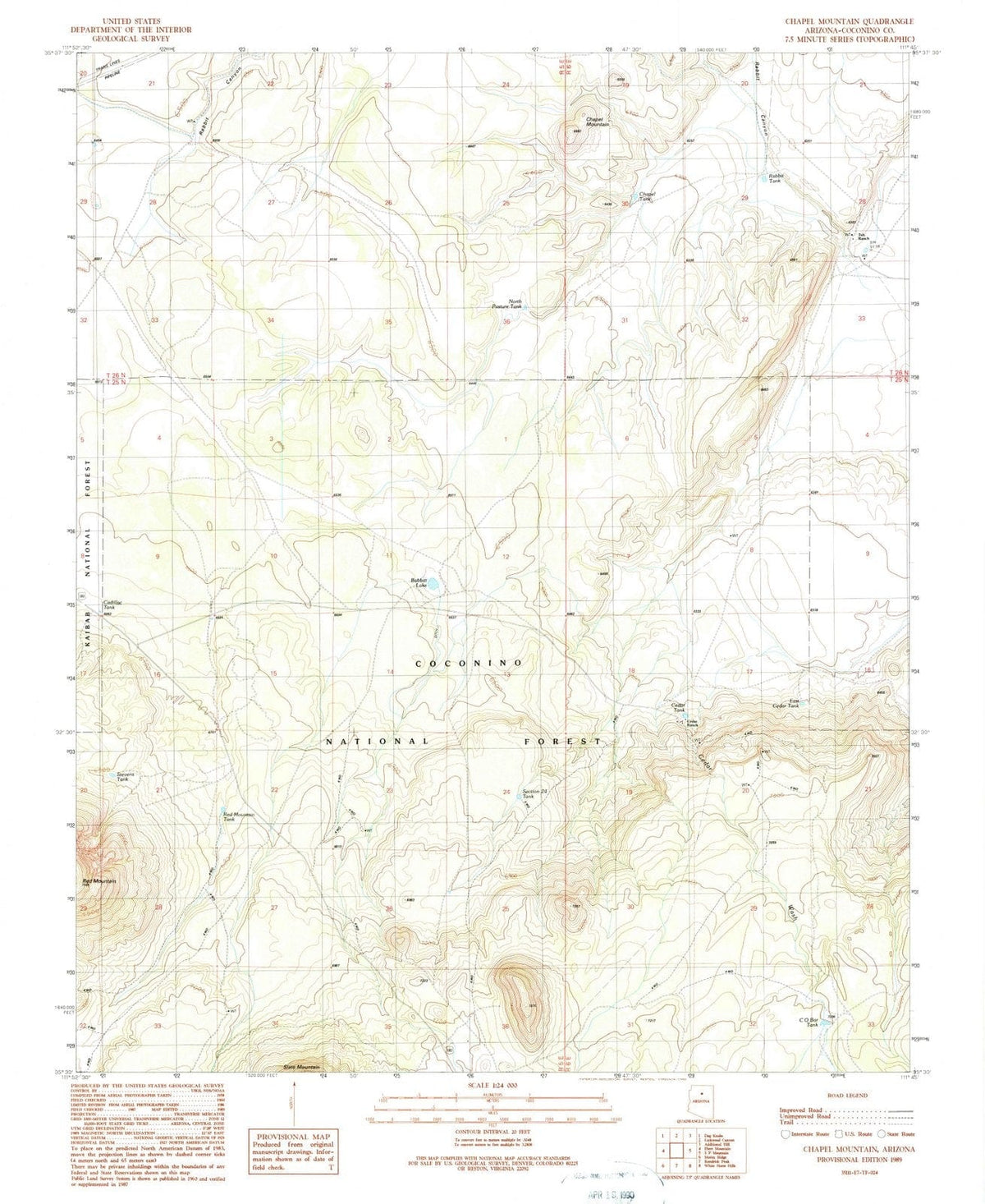 1989 Chapel Mountain, AZ - Arizona - USGS Topographic Map