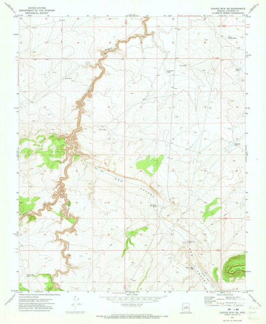 1971 Chavez MTN, AZ - Arizona - USGS Topographic Map