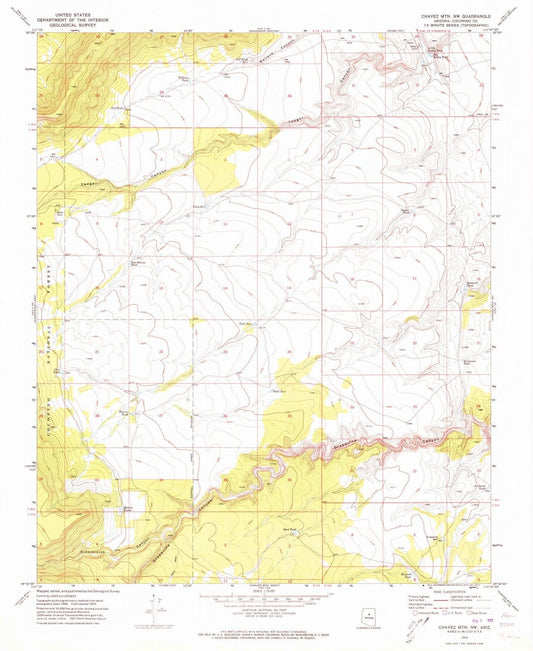 1970 Chavez MTN, AZ - Arizona - USGS Topographic Map