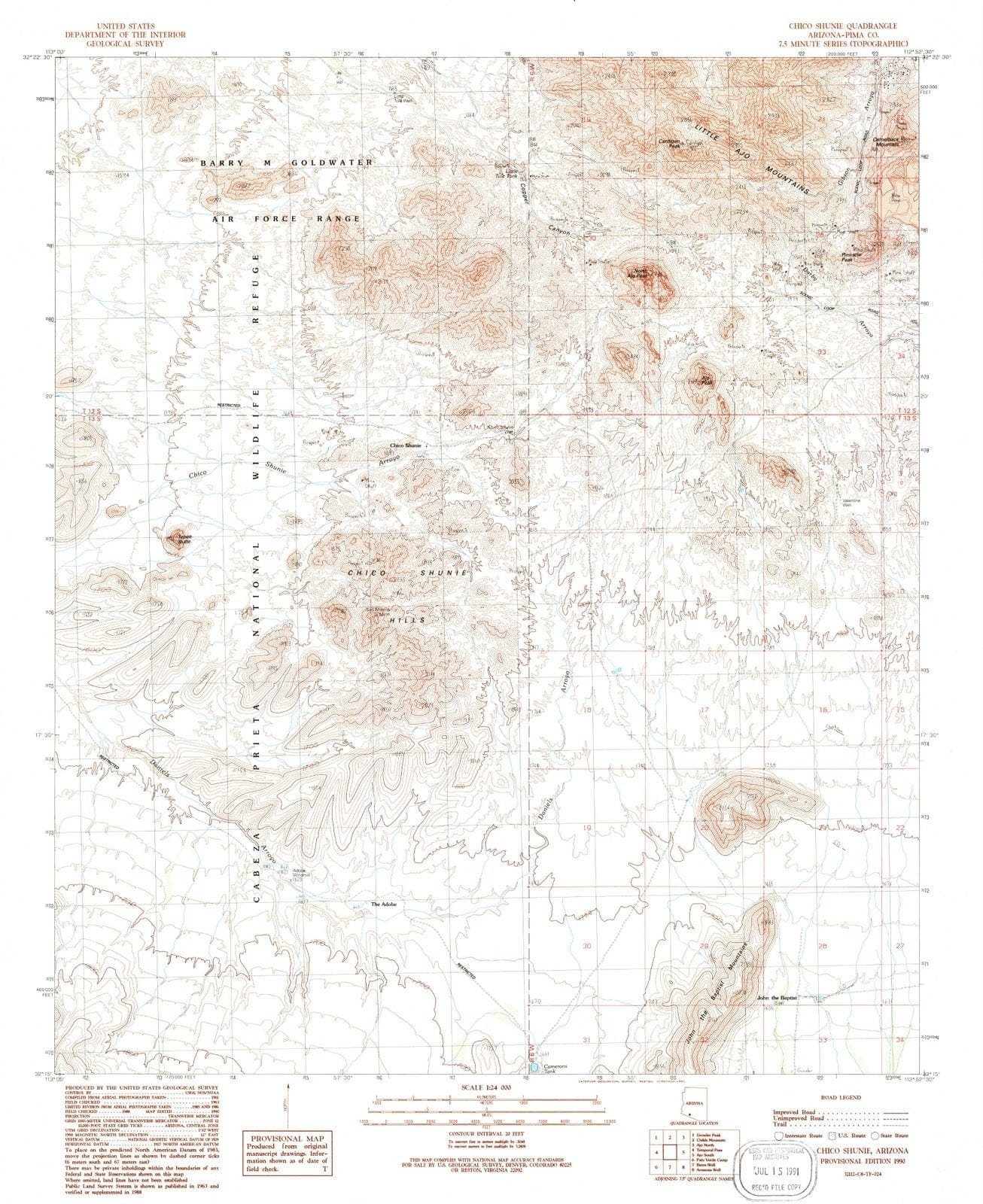 1990 Chico Shunie, AZ - Arizona - USGS Topographic Map