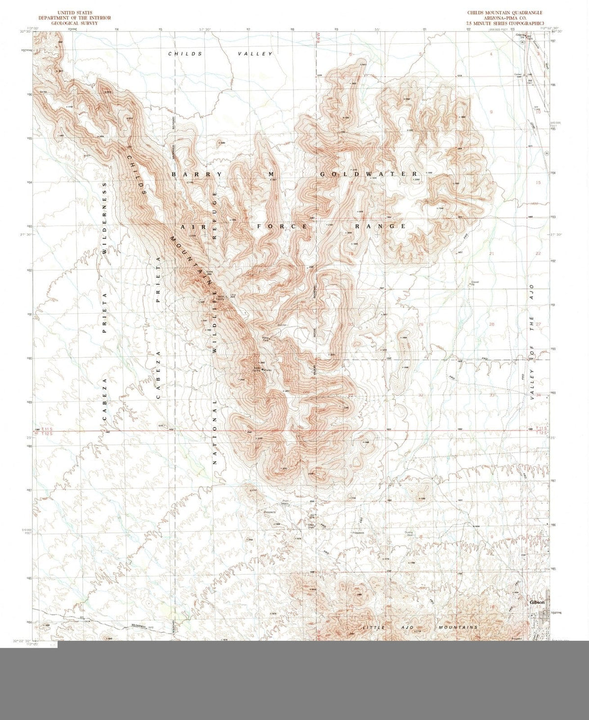 1990 Childs Mountain, AZ - Arizona - USGS Topographic Map
