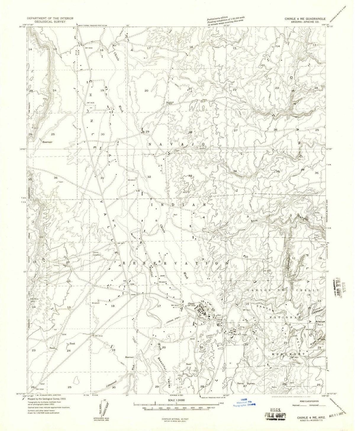 1955 Chinle 4, AZ - Arizona - USGS Topographic Map