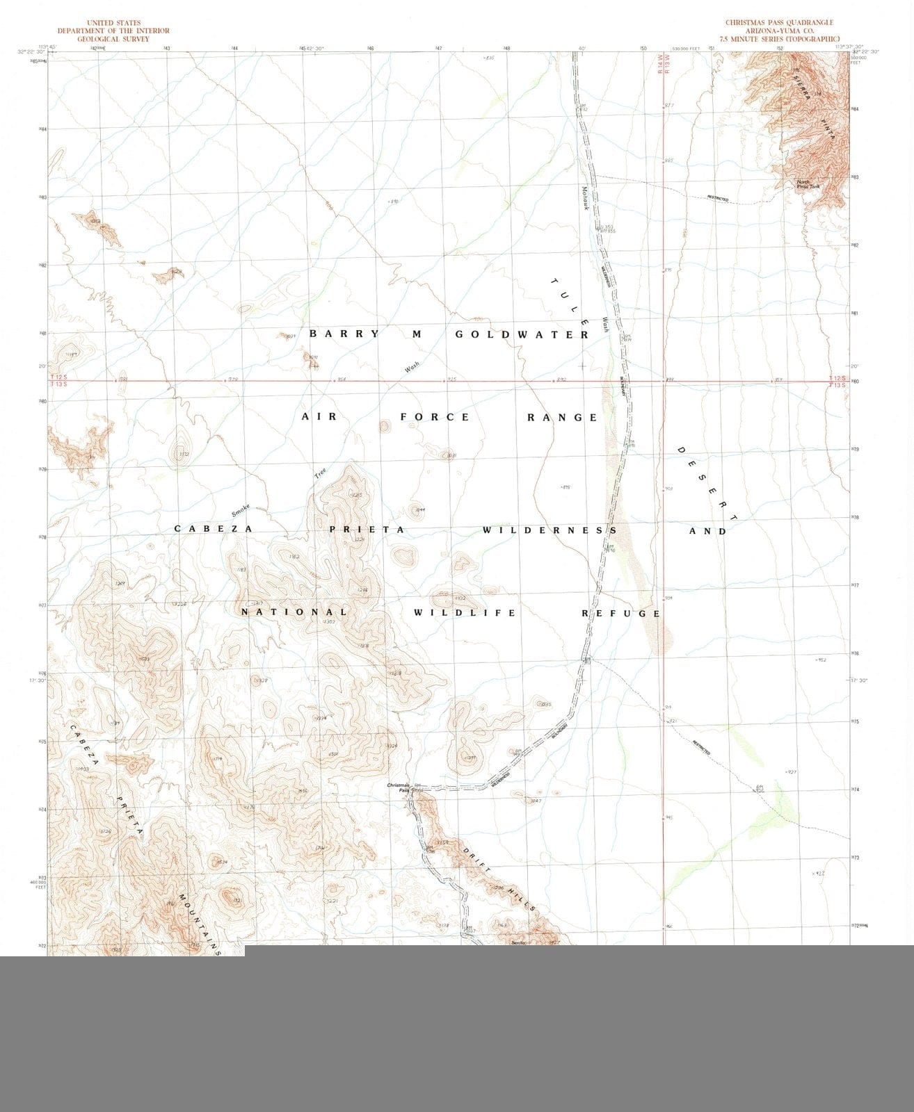 1990 Christmas Pass, AZ - Arizona - USGS Topographic Map