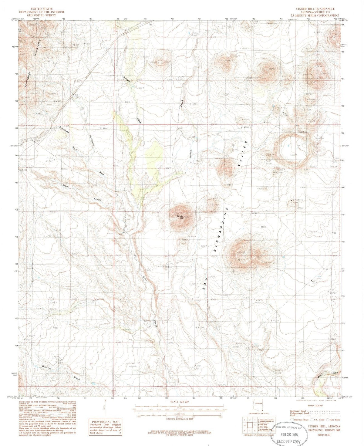 1985 Cinder Hill, AZ - Arizona - USGS Topographic Map