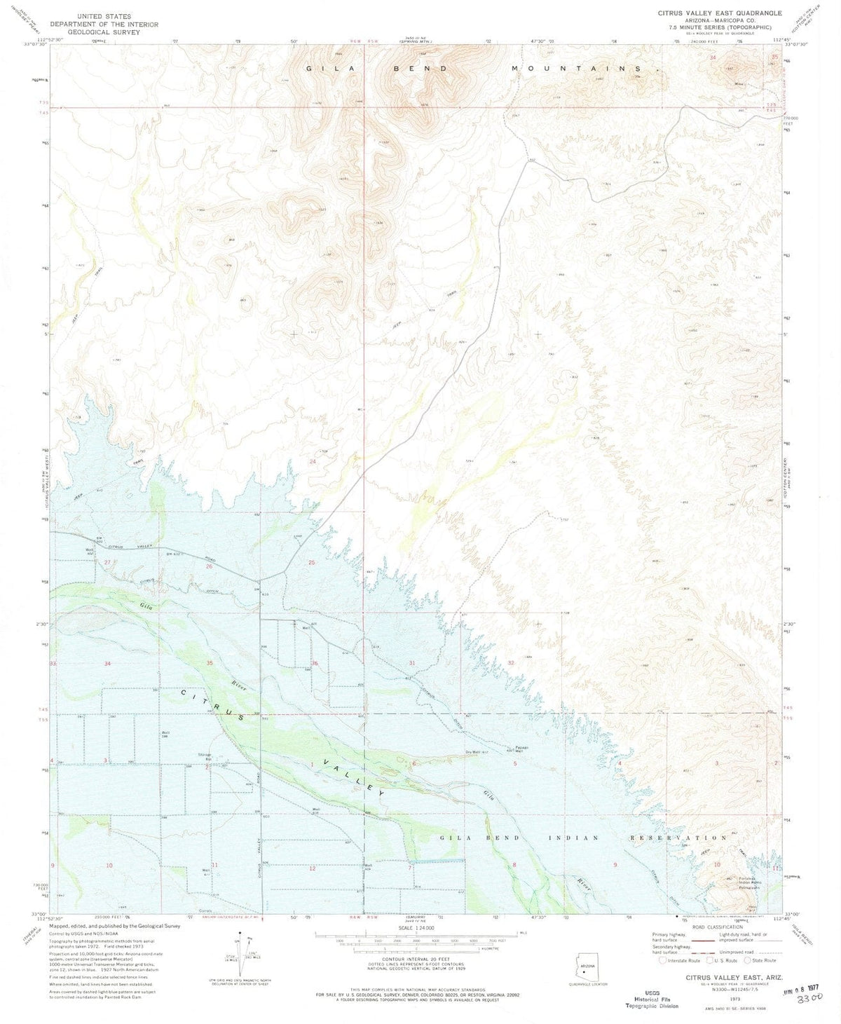 1973 Citrus Valley East, AZ - Arizona - USGS Topographic Map
