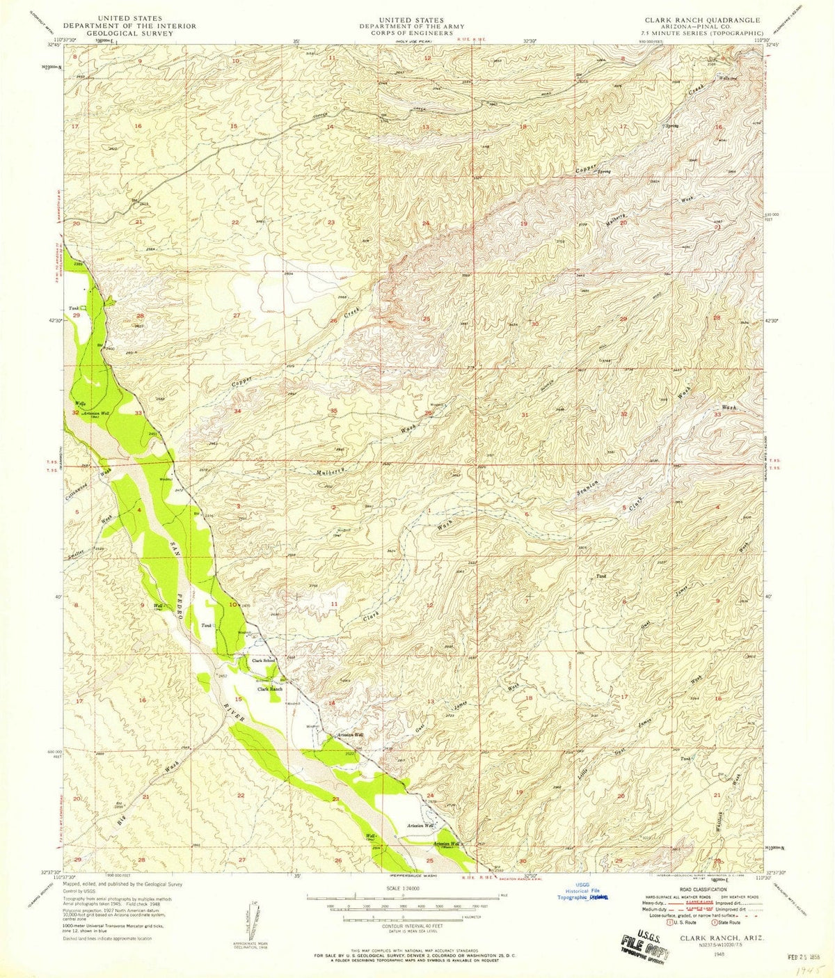 1948 Clark Ranch, AZ - Arizona - USGS Topographic Map