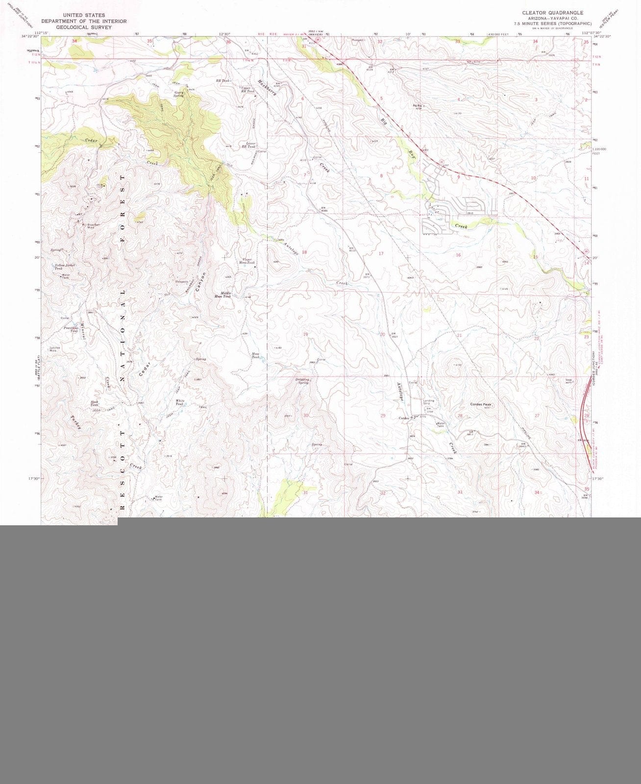 1974 Cleator, AZ - Arizona - USGS Topographic Map