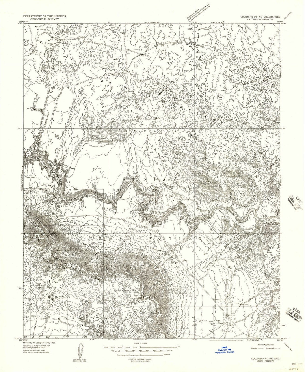 1955 Coconino Pt, AZ - Arizona - USGS Topographic Map