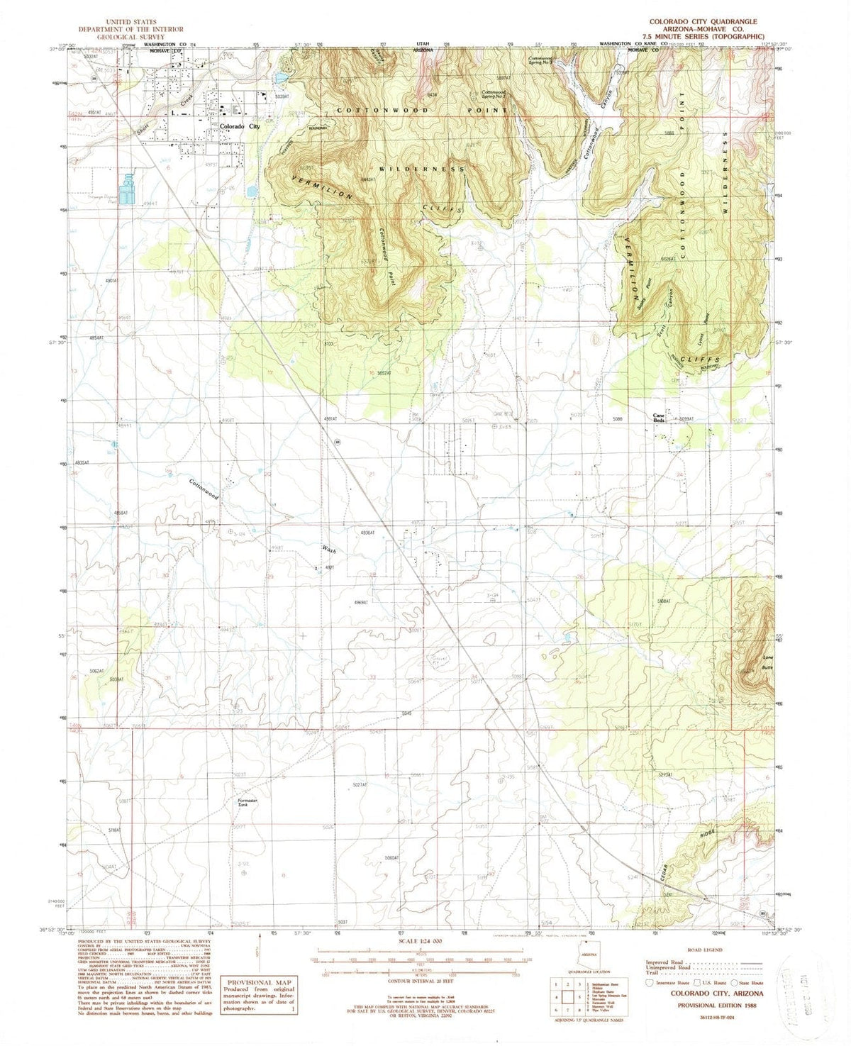 1988 Colorado City, AZ - Arizona - USGS Topographic Map