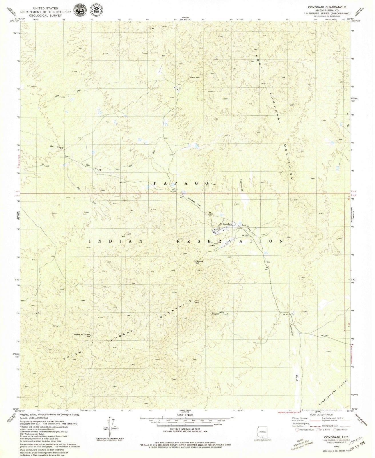 1979 Comobabi, AZ - Arizona - USGS Topographic Map