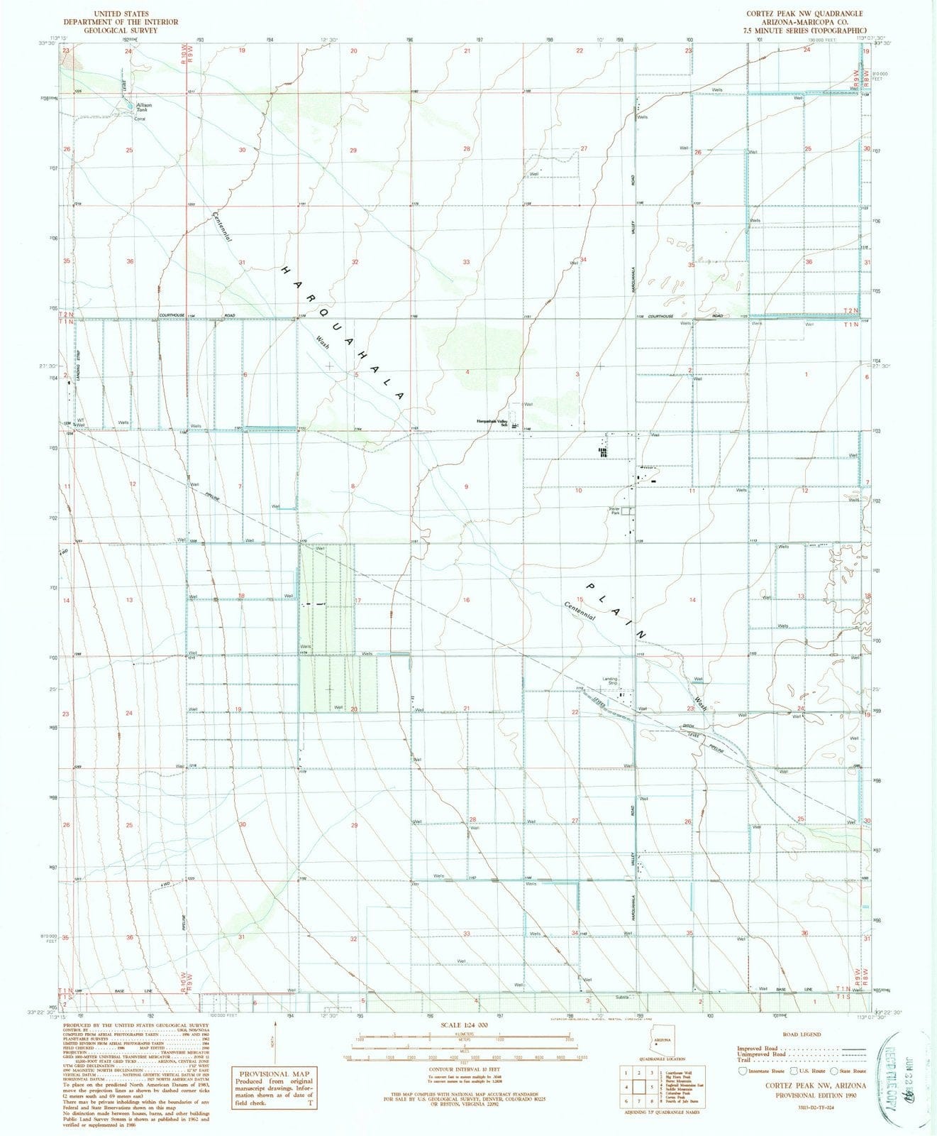 1990 Cortez Peak, AZ - Arizona - USGS Topographic Map