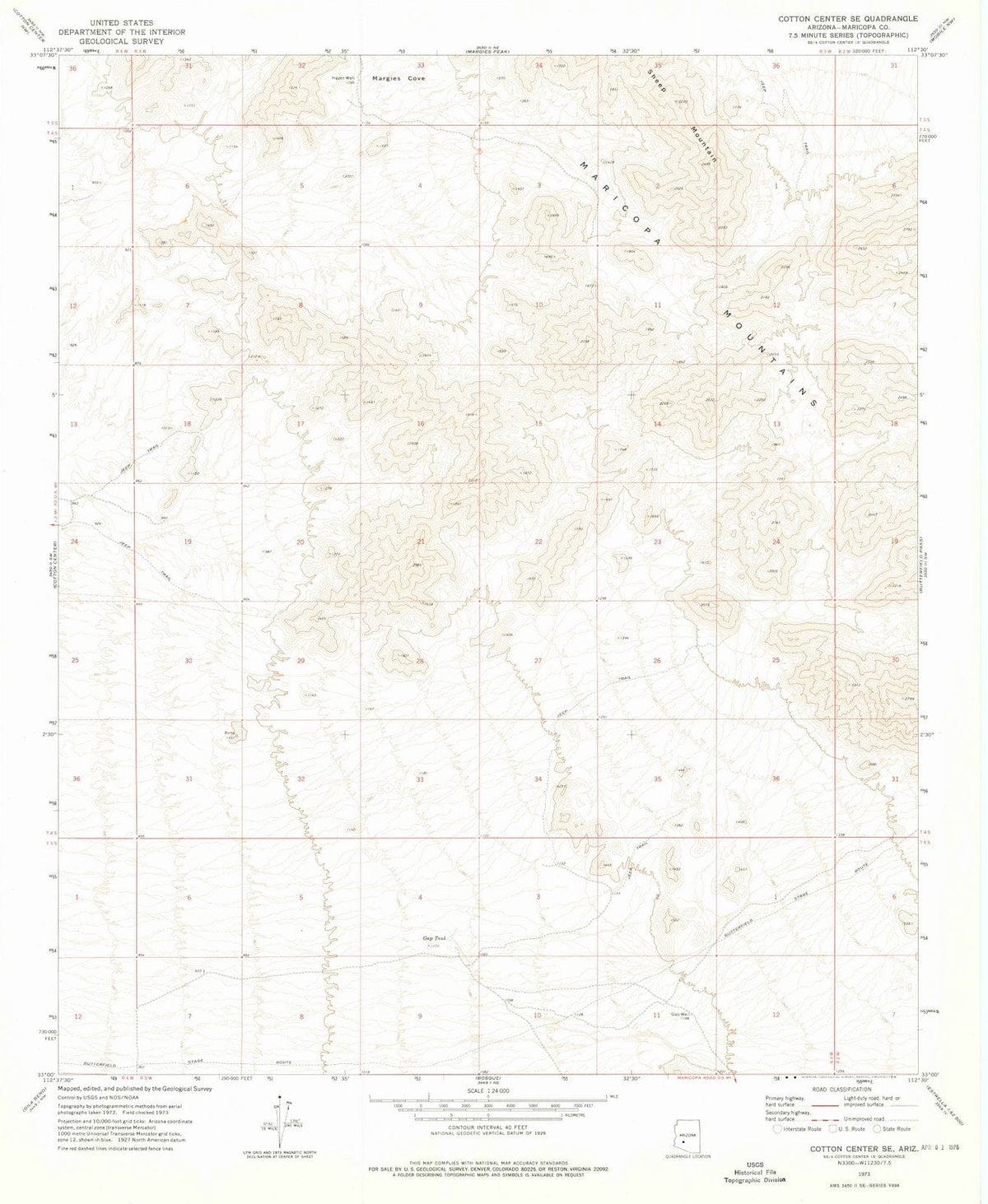 1973 Cotton Center, AZ - Arizona - USGS Topographic Map v2