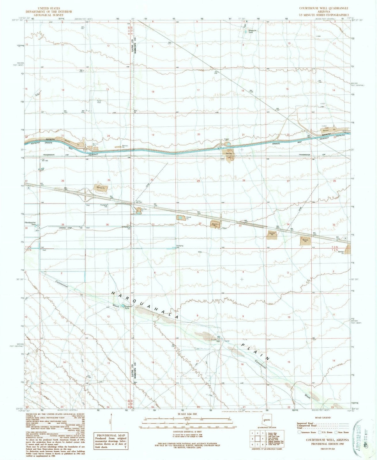1990 Courthouse Well, AZ - Arizona - USGS Topographic Map