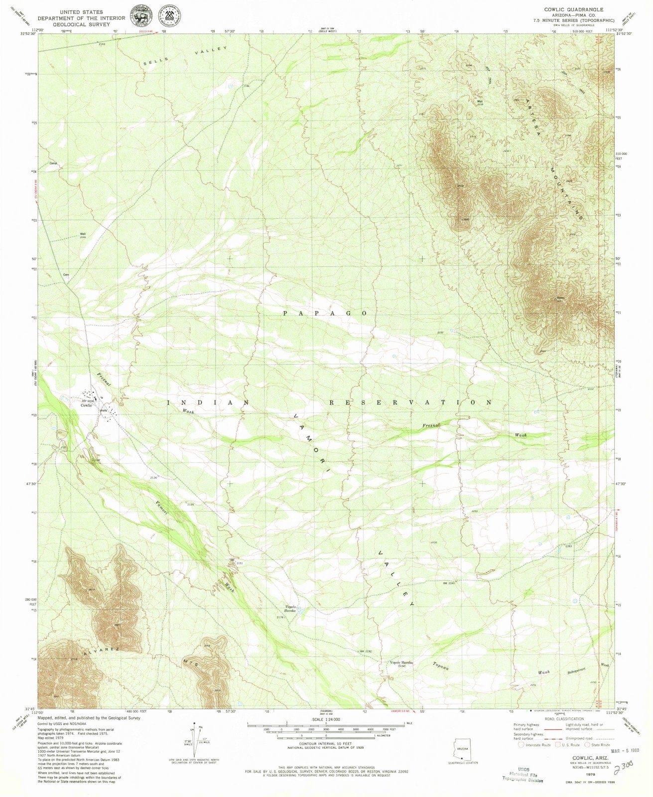 1979 Cowlic, AZ - Arizona - USGS Topographic Map