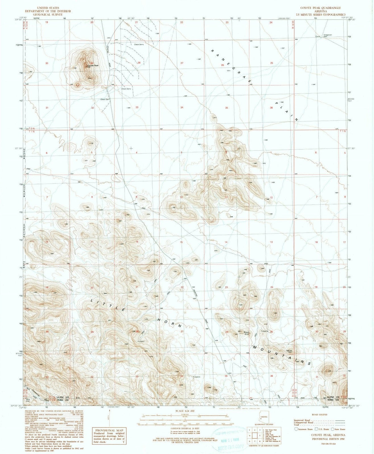 1990 Coyote Peak, AZ - Arizona - USGS Topographic Map