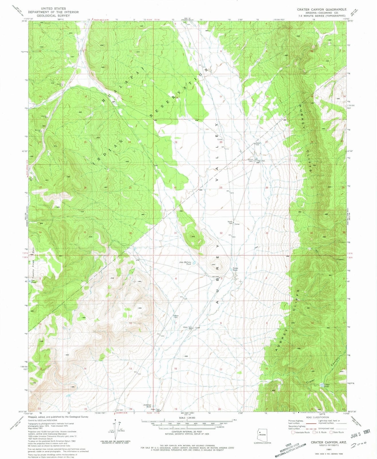 1981 Crater Canyon, AZ - Arizona - USGS Topographic Map