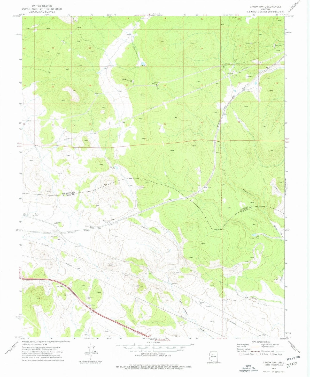 1973 Crookton, AZ - Arizona - USGS Topographic Map