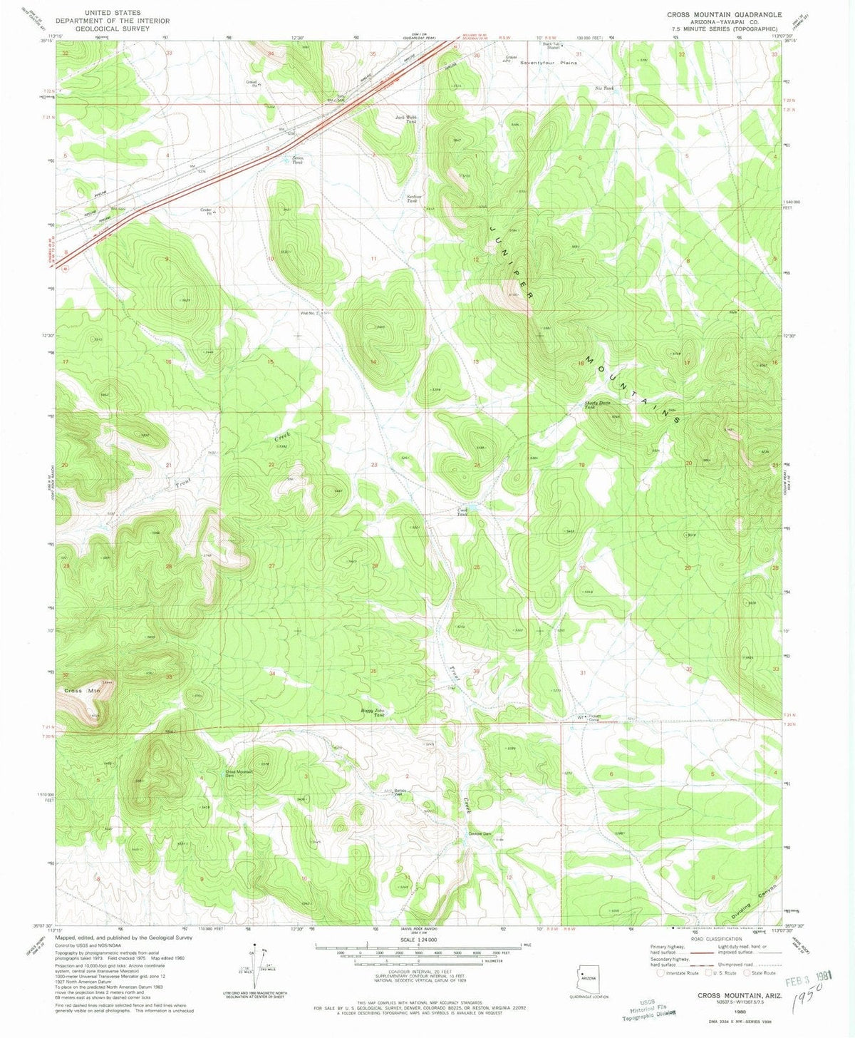 1980 Cross Mountain, AZ - Arizona - USGS Topographic Map