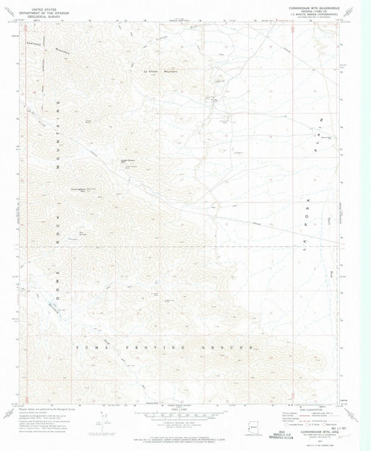 1971 Cunningham MTN, AZ - Arizona - USGS Topographic Map