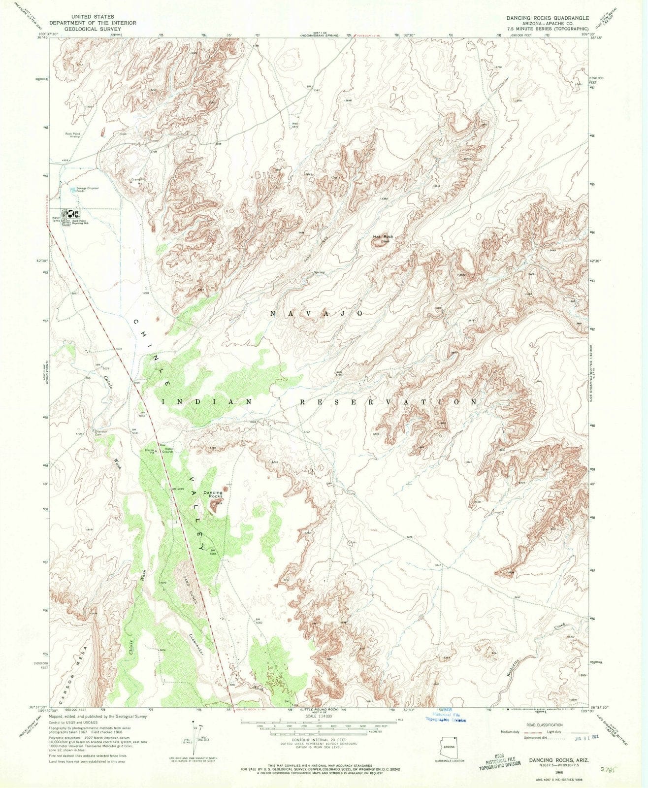 1968 Dancing Rocks, AZ - Arizona - USGS Topographic Map