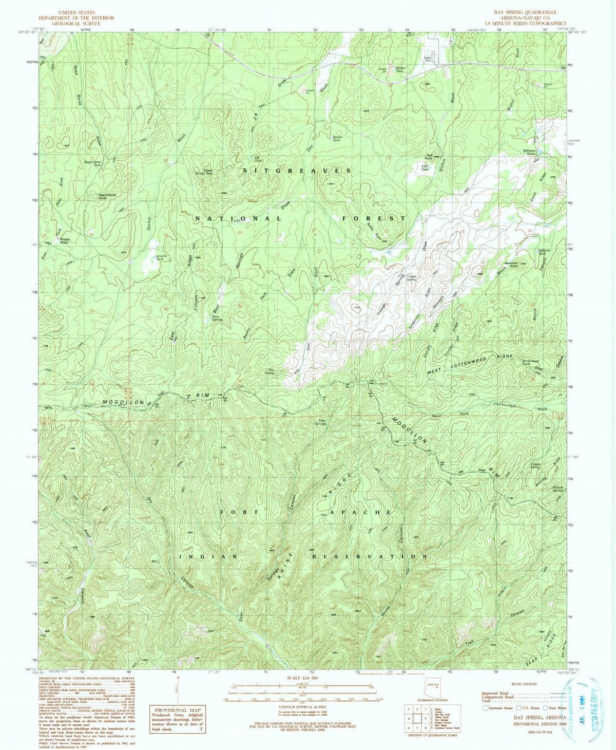 1990 Day Spring, AZ - Arizona - USGS Topographic Map