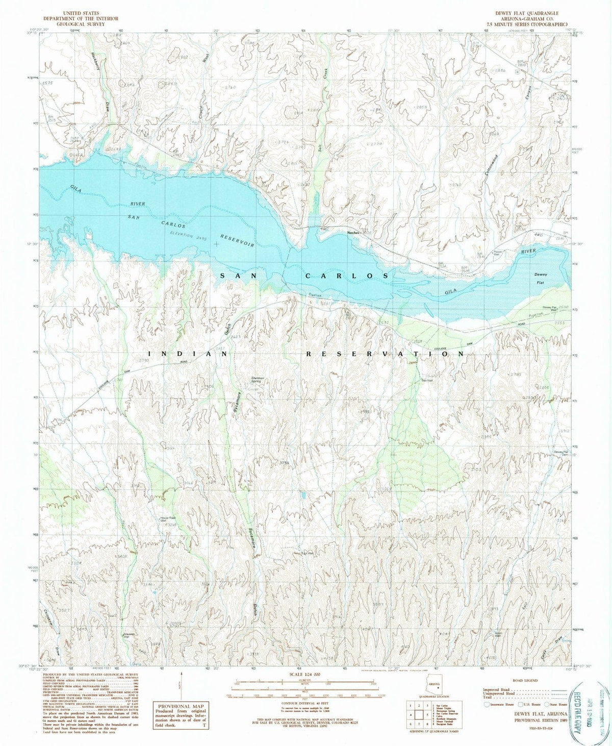 1989 Dewey Flat, AZ - Arizona - USGS Topographic Map