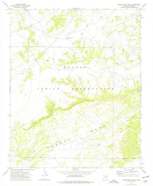 1972 Dipping Water Well, AZ - Arizona - USGS Topographic Map