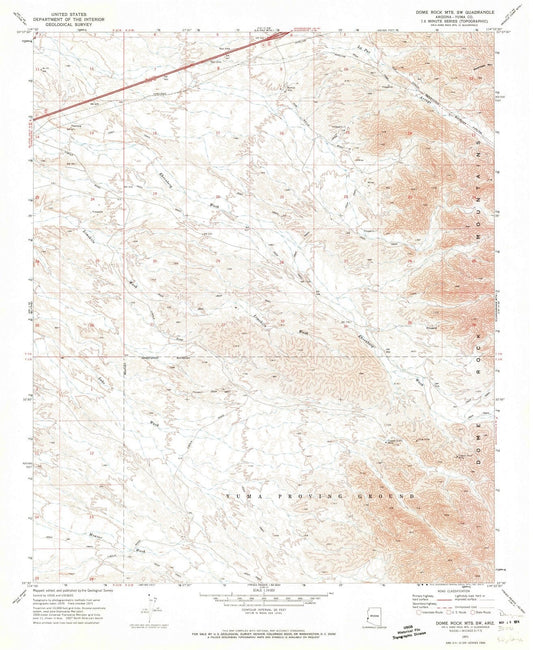 1971 Dome Rock MTS, AZ - Arizona - USGS Topographic Map