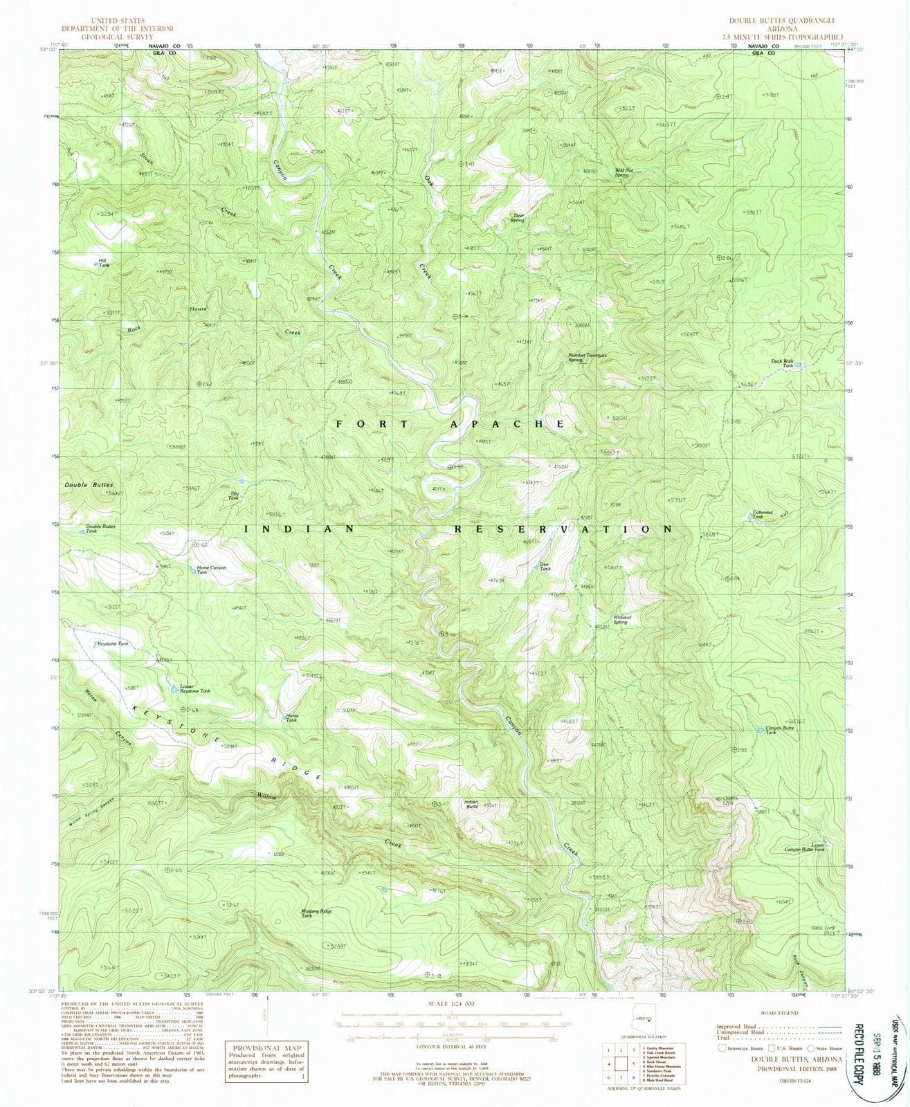 1988 Double Buttes, AZ - Arizona - USGS Topographic Map