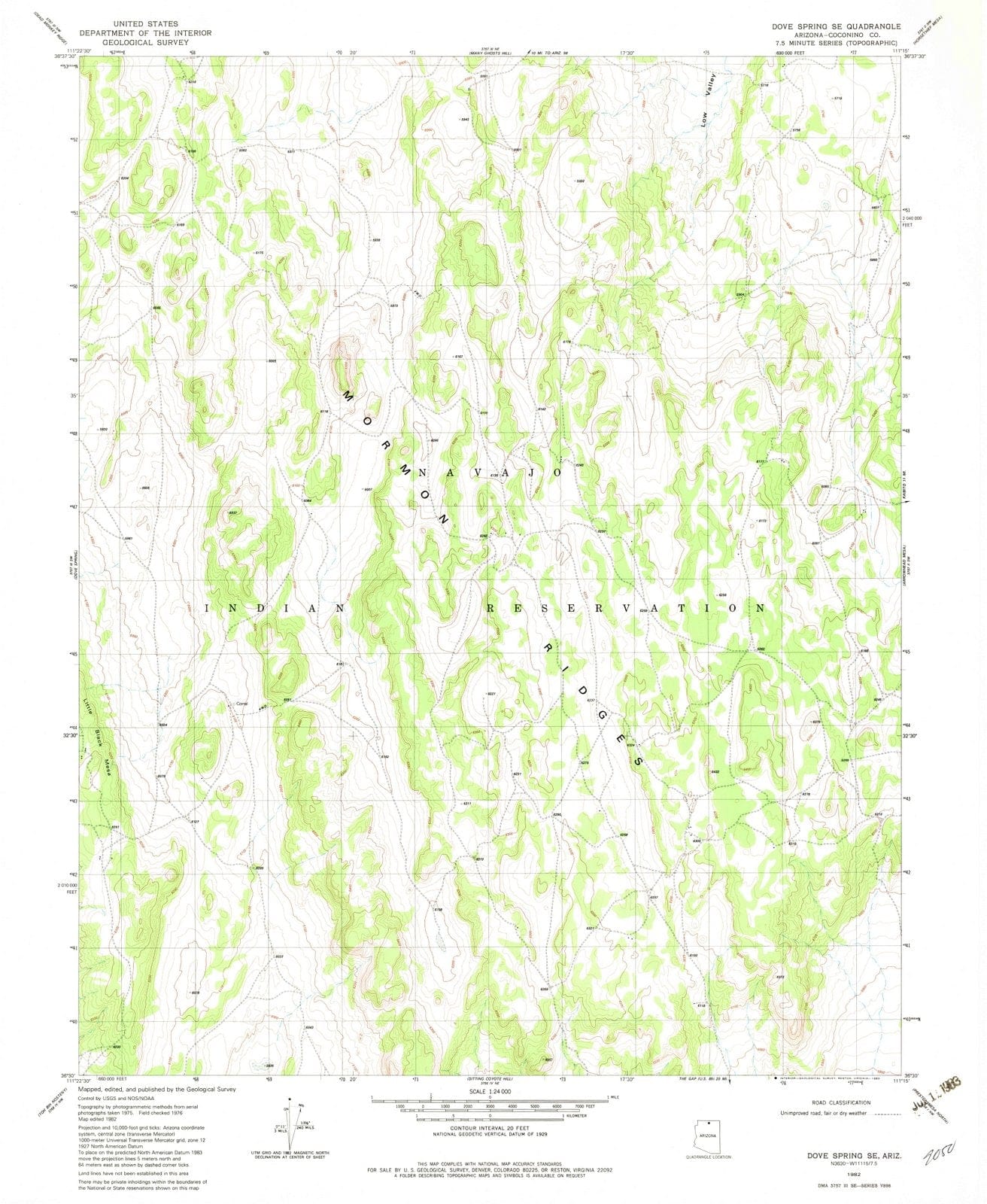 1982 Dove Spring, AZ - Arizona - USGS Topographic Map
